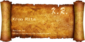 Kron Rita névjegykártya