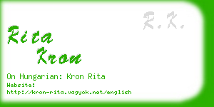 rita kron business card